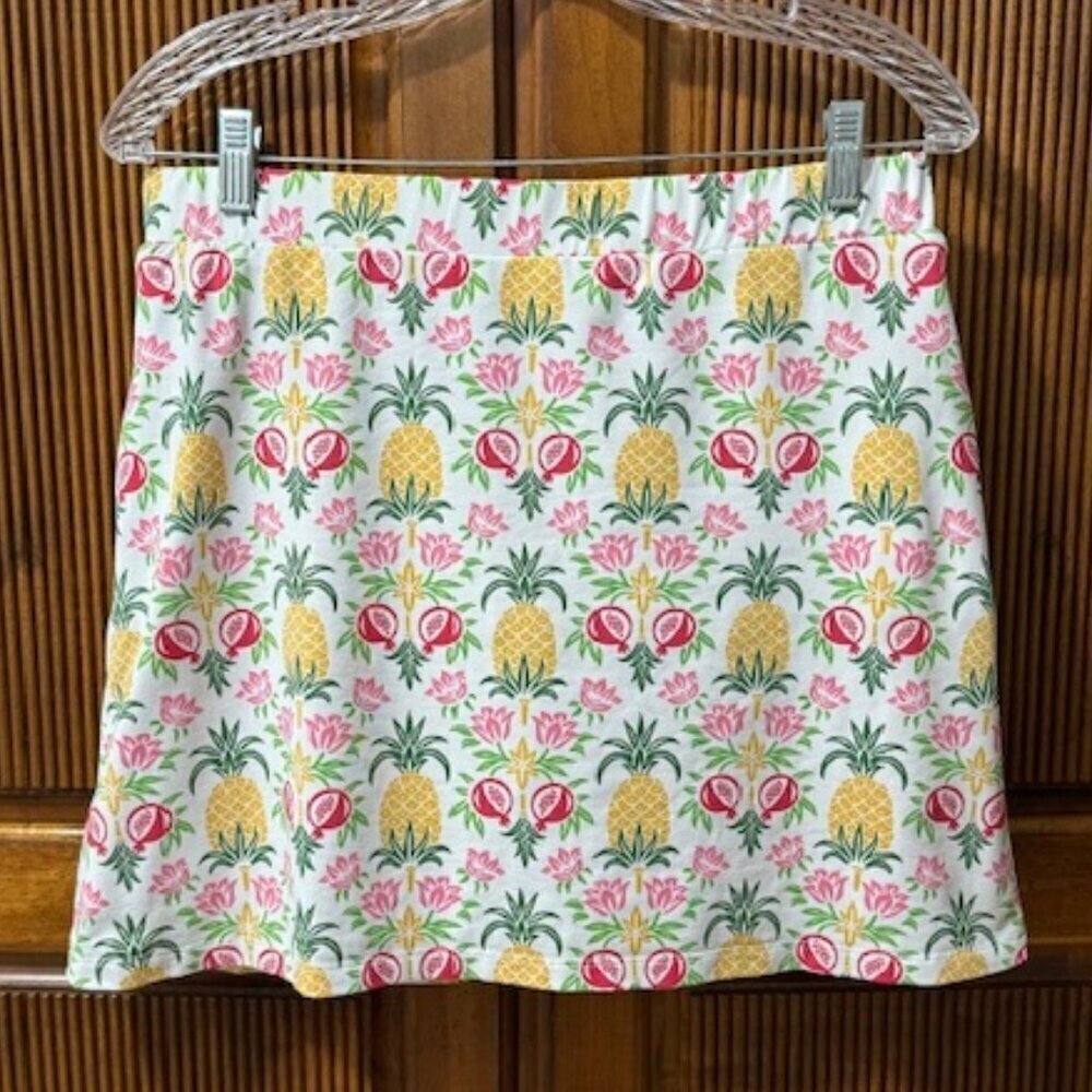 J. McLaughlin Wavesong Skort Pineapple Striped Catalina Split Hem Size M - Picture 3 of 6